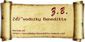 Závodszky Benedikta névjegykártya